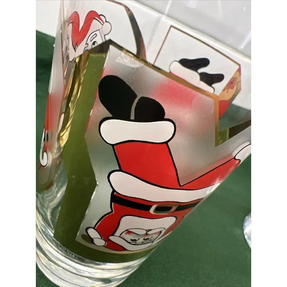 Culver Signed Santa Gold‎ JOY Highball Glasses G. Litvak Set Of 4